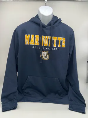 Colosseum Marquette University Hoodie Navy/Gold Collegiate Sweatshirt-Size L thumbnail 1