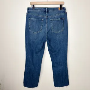 7 For All Mankind Luxe Straight Leg Cropped Jeans Size 10 Raw Hem High‎ Rise thumbnail 5