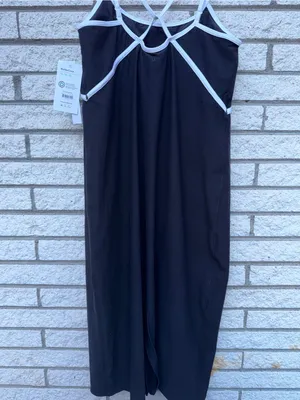 Athletic Works Black & White Strappy Slip Dress - Women thumbnail 7