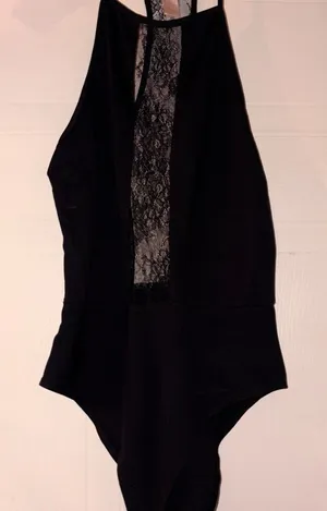 Forever 21 Black Lace Trim Bodysuit thumbnail 1
