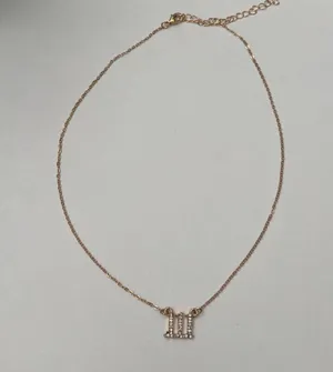 Dainty Gold Chain Angel Number Necklace thumbnail 1
