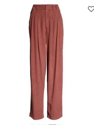 FREE PEOPLE Calla Pleated Trousers red $100 fall linen blend thumbnail 4