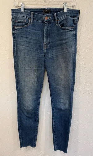 MOTHER The Looker Ankle Fray Skinny Jeans Blue Size 29 thumbnail 1