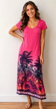 Tommy Bahama ombre palm long t shirt dress women's size XL NEW WITH TAGS thumbnail 1