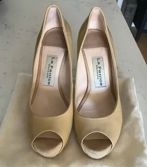 La Fenice Venezia nude patent leather peep toe heels platform high heel shoes 7 thumbnail 4