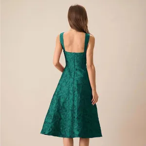 RIHOAS Green Sweetheart Neck Jacquard Midi Dress XS thumbnail 2