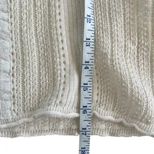 Zara Romantic Sheer Knit Top Lace Trim High Neck Keyhole Back Long Sleeve Size S thumbnail 9