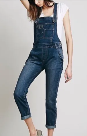 Free People We The Free Milo washed Denim Overalls Size 26 thumbnail 1