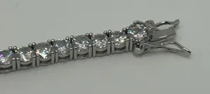 Jewelry by Lyra Moissanite Tennis Bracelet Silver 4mm 7 Inch Brand New VVS1 Crazy Shine No Pass thumbnail 1