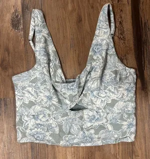 Abercrombie Floral Cropped Tank thumbnail 1