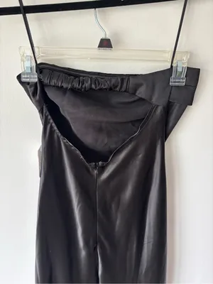 Altar’d State Paityn Strapless Maxi Dress Black Satin Formal Elegant Wedding thumbnail 11