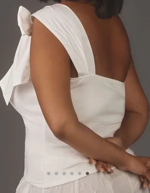 Anthropologie White Top thumbnail 3