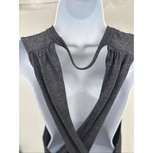 Free People Movement Womens No Sweat Cross Back Tank Top Gray Small thumbnail 7