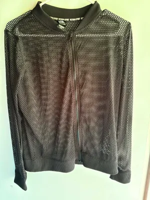 Victoria Sport black mesh full-zip bomber jacket thumbnail 1