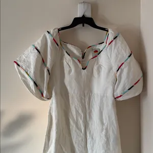 FARM RIO White Colorful Stripes Euroflax™ Mini Dress, Size Medium, $248 thumbnail 5