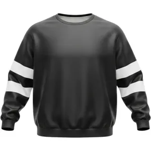 Black Varsity Stripe Crewneck Sweatshirt Women XXL Long Sleeve Casual Pullover thumbnail 1