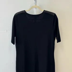 Brooks Brothers‎ Leather Combo Wool Knit Shift Midi Dress Black XL thumbnail 6