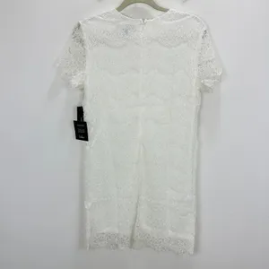Lulus Take Me to Brunch Ivory Lace Shift Dress Wedding Bridal Party Small NWT thumbnail 8