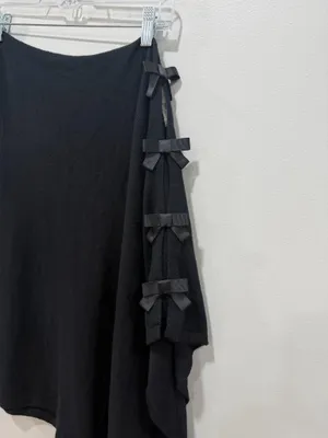Lilly Pulitzer Sugar Town Wrap Black Bow Detail Cashmere Blend One Size thumbnail 3