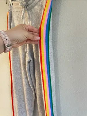 FROM FUTURE Cashmere Striped Band Pull On Joggers Size XS Gray thumbnail 7