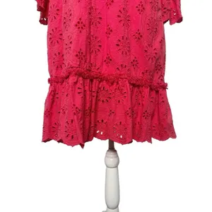Anthropologie Coral Eyelet Dress Size 8 thumbnail 5