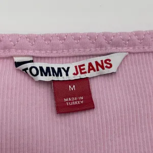 Tommy Jeans Crop Top Women‎ Medium Pink Ribbed Y2K Girly Preppy Ballet Pastel thumbnail 6