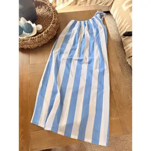 Loft Beach One Shoulder Maxi Dress Womens‎ Blue White M thumbnail 2