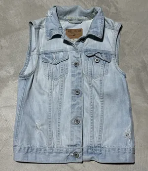 VaTg Y2K HOLLISTER Button Up Blue Jean Jacket Women's Size XS Denim Casual Coat thumbnail 1