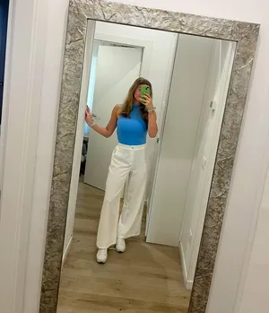 White Straight Leg Pants thumbnail 3
