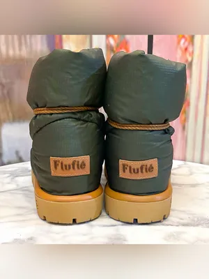 Flufie Classic Down Pillow Boot Khaki 38 EUC Green Size 7 thumbnail 11