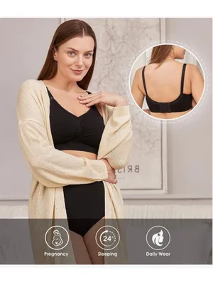 NEW 3 Pk Full Bust Seamless Nursing Maternity Bras Bralette XL thumbnail 6