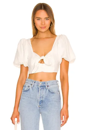 For Love & Lemons White Crop Top thumbnail 1