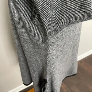 Vintage Pashoot Tunic Sweater Striped Lightweight Pockets Lagenlook Black White thumbnail 7