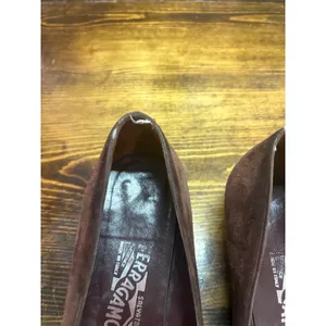 Salvatore Ferragamo Brown Suede Kitten Heels Size‎ 9 thumbnail 6