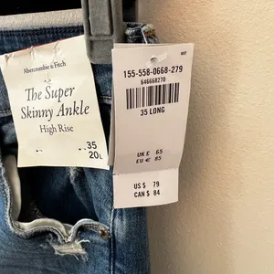 Abercrombie & Fitch NWT Women’s Super‎ Skinny Ankle High Rise Jeans Size 20 Long thumbnail 9