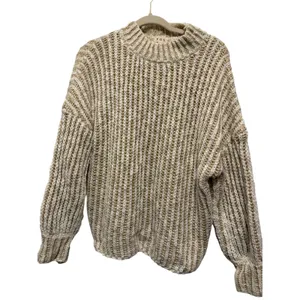 POL Women's Chunky Knit Mock Neck Sweater Beige Tan Ivory Size‎ S thumbnail 2