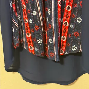 Rue21 Navy and Red Striped Floral Tank Top thumbnail 4