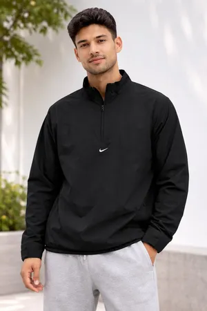 Rare Vintage Nike "Center Swoosh" 1/4 Zip Technical Windbreaker - Black - Size M thumbnail 1
