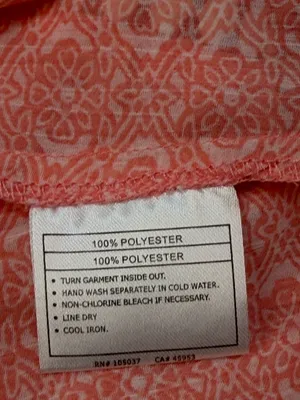 Ariat NWT Peach Printed Sheer Balloon Sleeve Peasant Boho Long Sleeve Blouse thumbnail 4