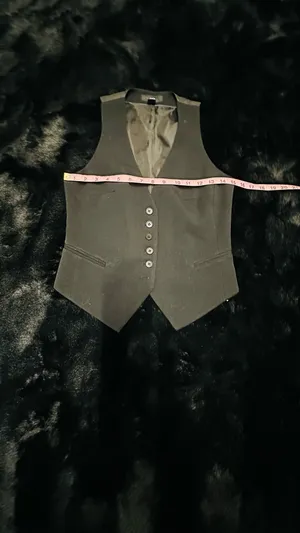 H&M Black Tailored Vest Waistcoat Size US 4 EUR 34 Button Front Adjustable Back Classic Fit thumbnail 2
