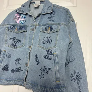 Disney Blue‎ Jean Jacket with Embroidered Designs thumbnail 3