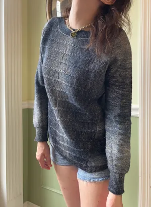 Dress Barn boatneck blue sweater thumbnail 2