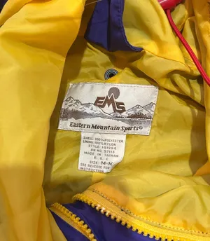 Eastern Mountain Sports Vintage Men’s Rain Jacket Medium Blue Yellow Waterproof Breathable thumbnail 6