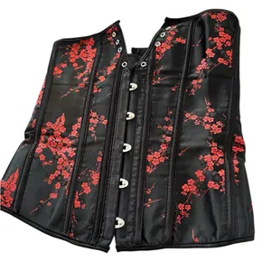Black Red Lace Up Corset Bustier W/Boning M Gothic Whimsygoth Grunge Rock N Roll thumbnail 2