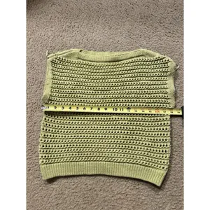 Broadway Crochet Tank Top - Women's Medium, Sage Cotton Blend thumbnail 11