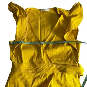 A.L.C. Walker Yellow Linen Blend Wrap Midi Dress Ruffle Sleeve Size 4 thumbnail 13