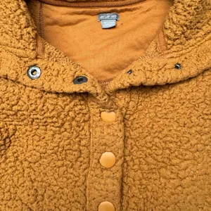 Aerie Sherpa Fleece Snap‎ Pullover Sweater Womens XS Brown Teddy Cabin Cozy thumbnail 2