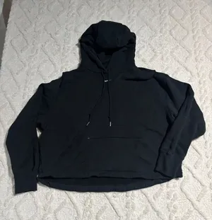 Nike black cropped hoodie large heavyweight thumbnail 1