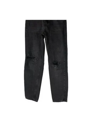 Zara Womens High Waisted Black Distressed Jeans Size 24 Cotton Denim Casual Fit thumbnail 3