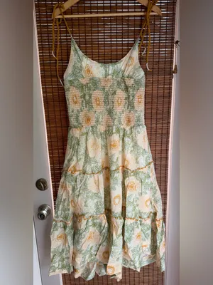 NWT Free People Adriel Floral Midi Dress Ivory Combo M $168 thumbnail 3